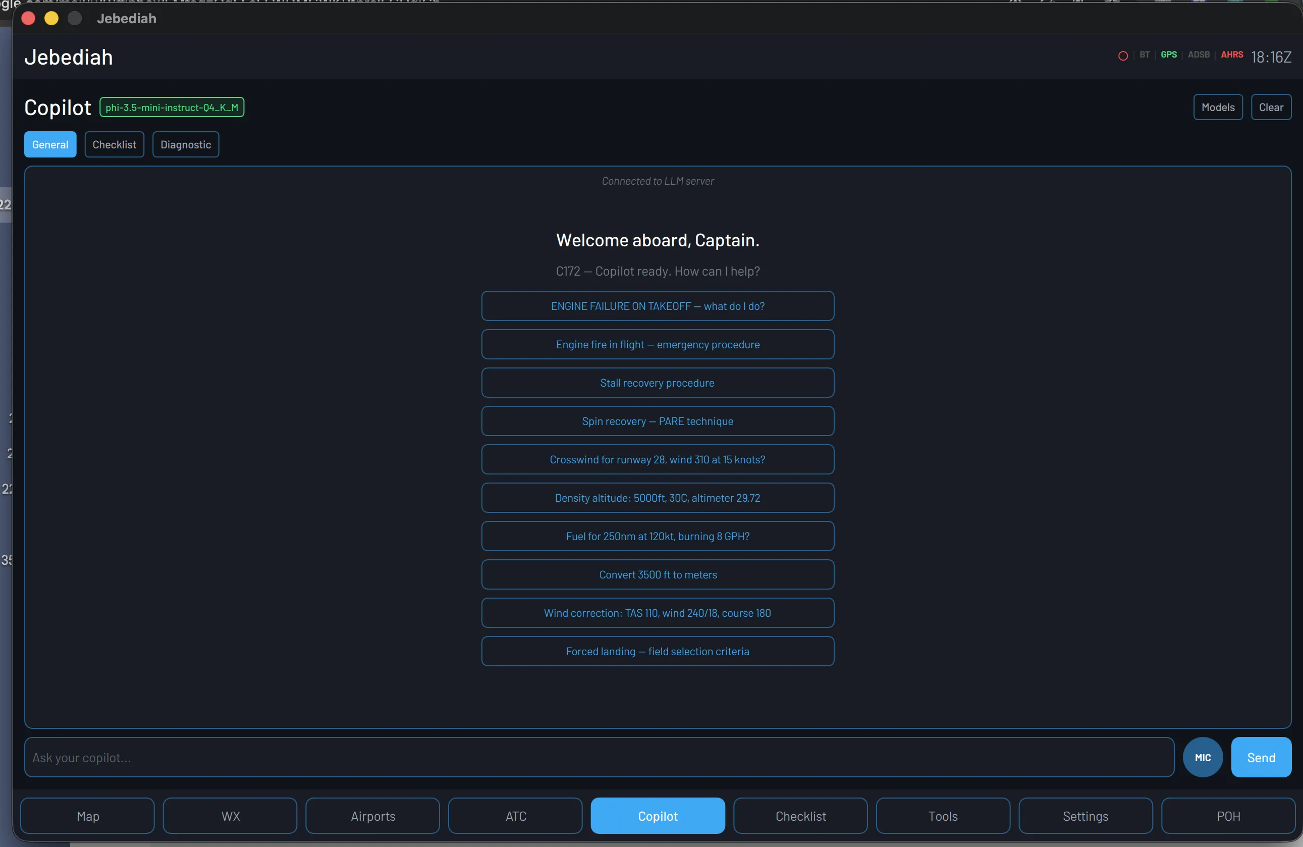 AI Copilot — quick prompts for emergencies, calculations, and procedures